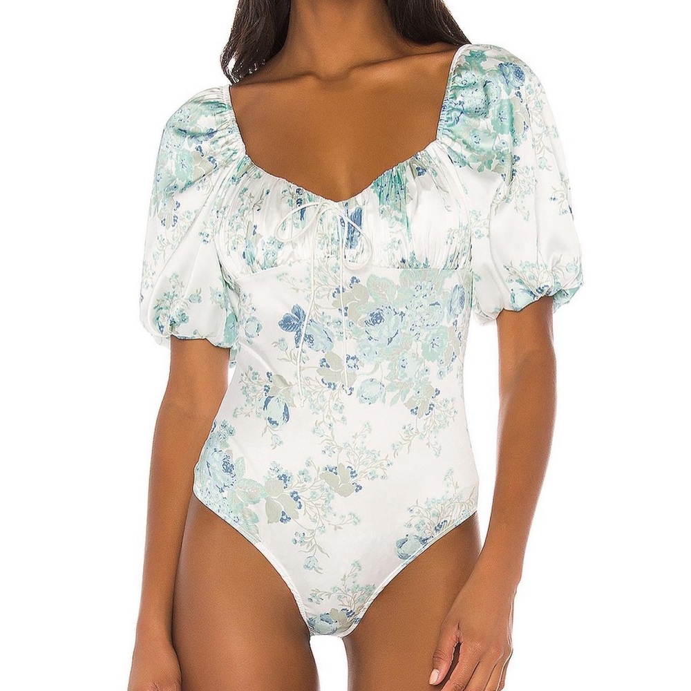 For love and lemons puff sleeve floral bodysuit